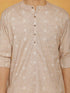 Vastramay Men's Beige Cotton Kurta